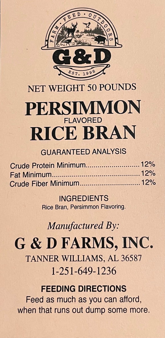 G&D Persimmon Rice Bran, 50lb