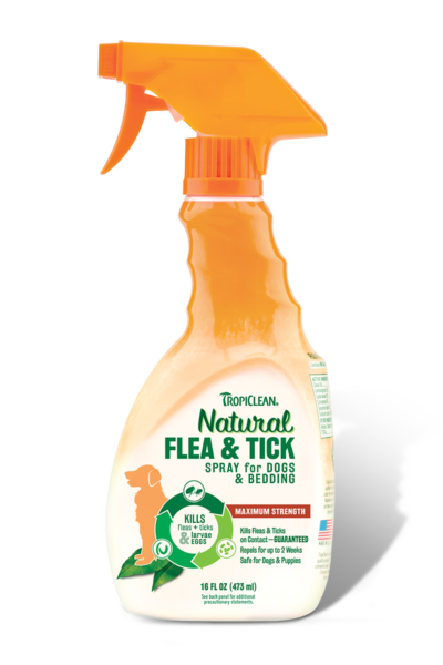 TropiClean Natural Flea & Tick Spray for Dogs & Bedding, 16oz