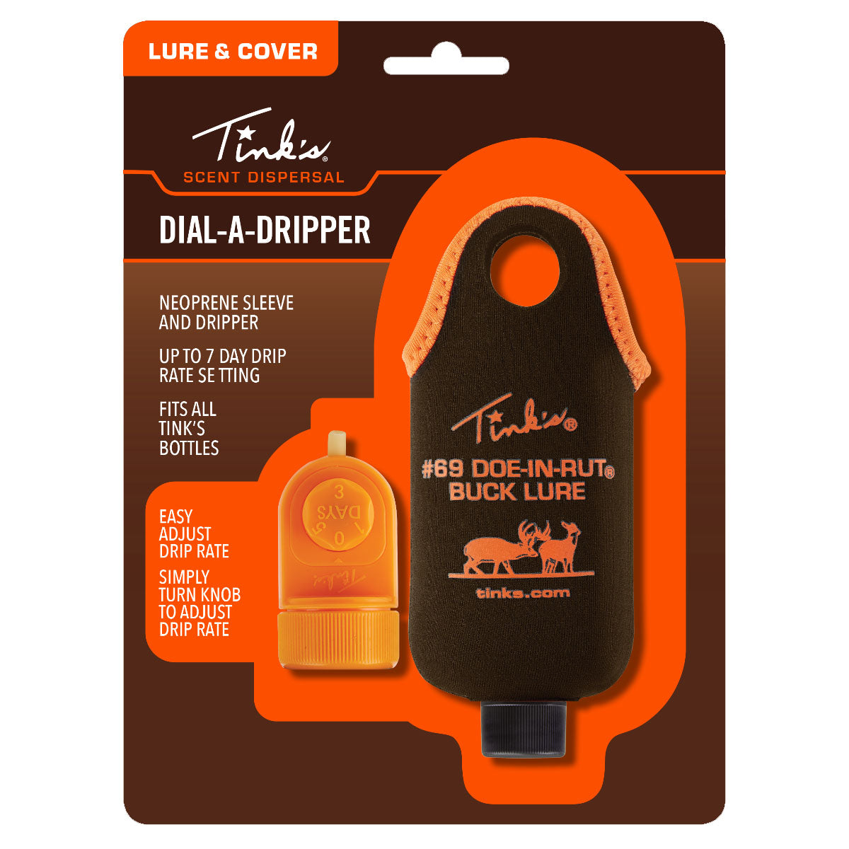 Hunting Scent Dripper With Neoprene Bag 7 Day Duration Tink's Dial