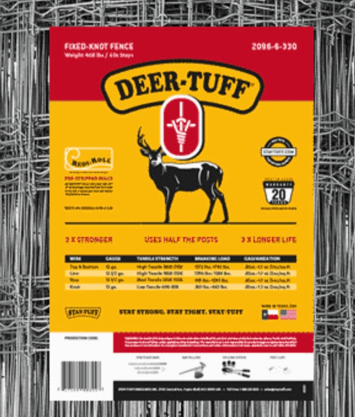 Stay Tuff Deer Fence, 2096-6”-330' – G&DFarms