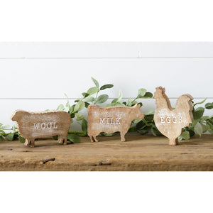 Farmhouse Wood Block Animals