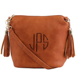 Crossbody Bag with Two Side Tassel Zippers