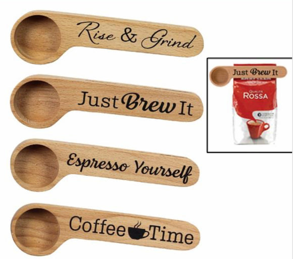 Wood Coffee Measuring Spoon / Bag Clip