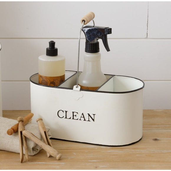 Black Rim Enamelware Cleaning Caddy