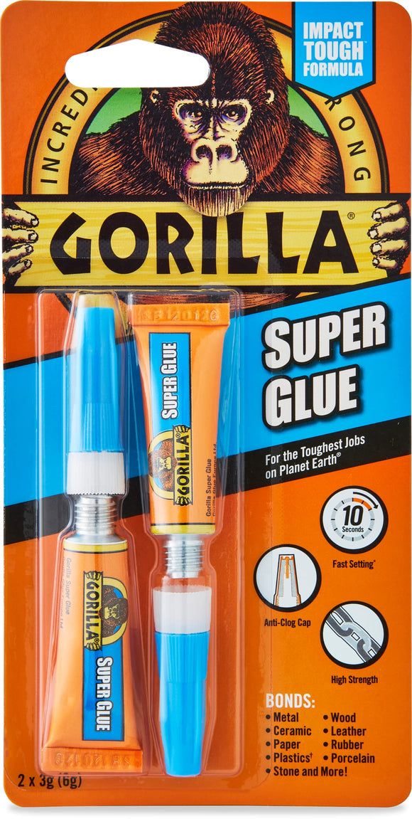 Gorilla Super Glue, 2pk