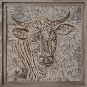 Metal Sign, Distressed Longhorn