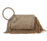 Fringe Soft Vegan Leather Wristlet/Clutch