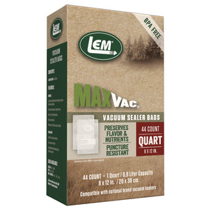 LEM MaxVac Vacuum Sealer Bags, 1qt