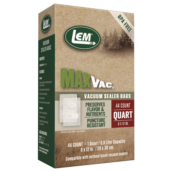 LEM MaxVac Vacuum Sealer Bags, 1qt