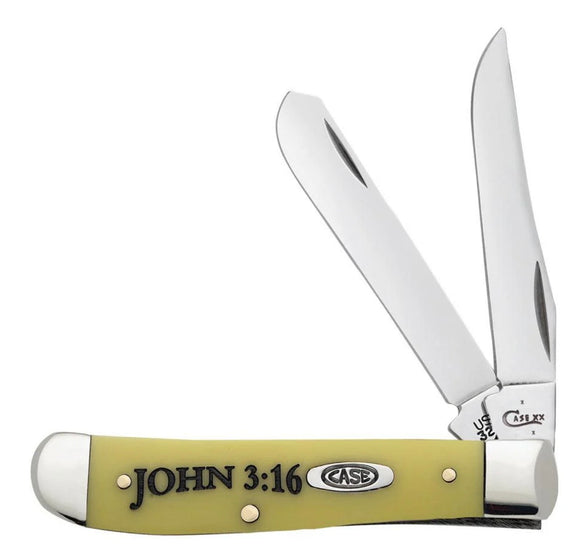 Case Embellished Yellow Smooth Trapper, John 3:16
