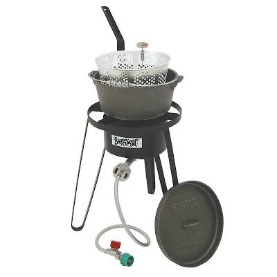 Bayou Classic Cast Iron Fish Cooker Combo, 8qt