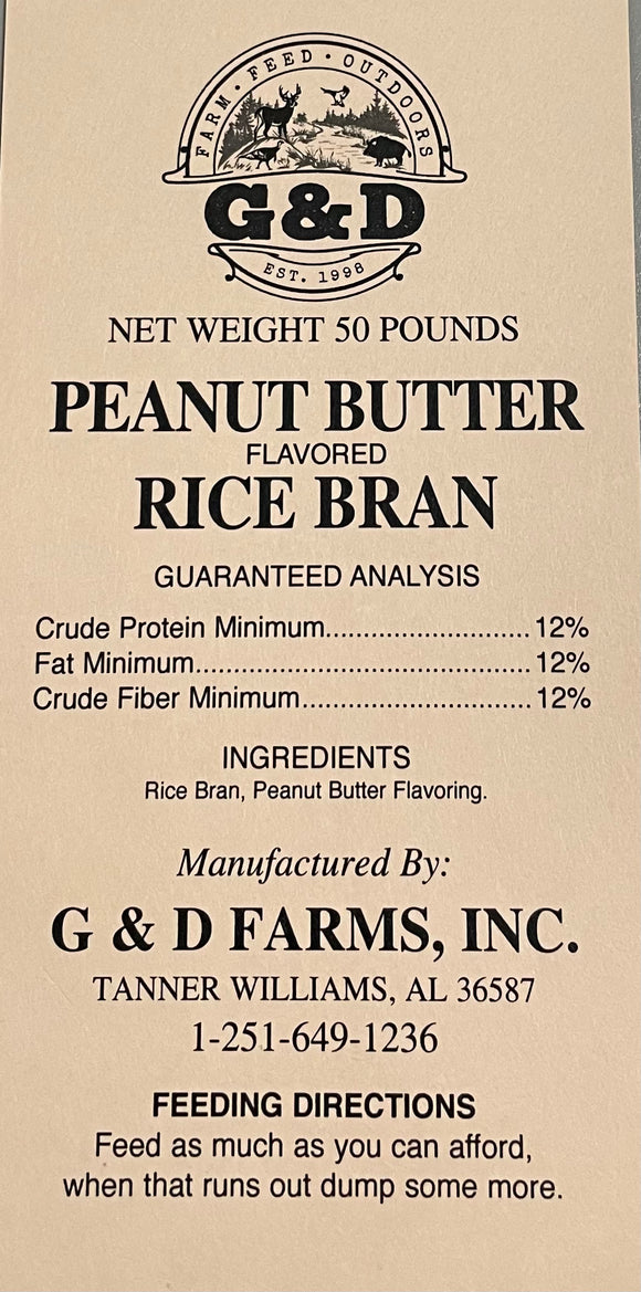 G&D Peanut Butter Rice Bran, 50lb