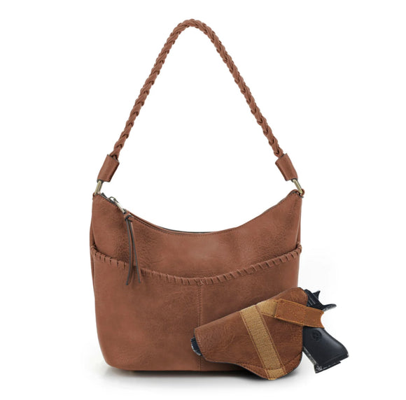 Conceal Carry Double Front Pocket Shoulder Bag