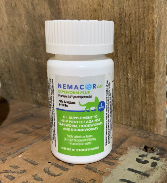 Nemacor Cat Tapeworm Plus Dewormer Supplement
