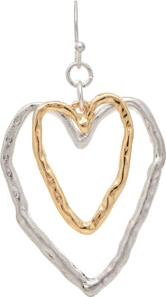 Squiggly Heart on Heart Earring