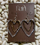 Squiggly Heart on Heart Earring