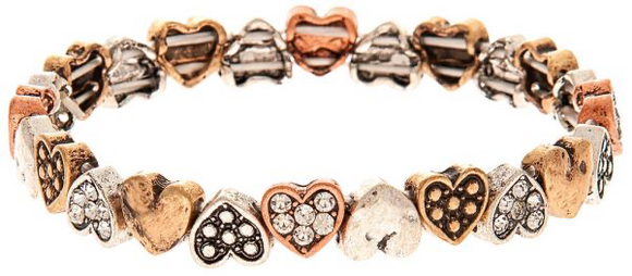 MultiMetal Mini Heart Bracelet