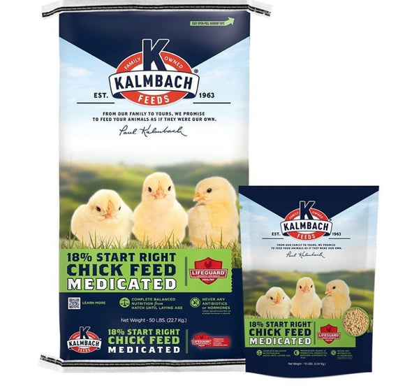 Start Right Chick Feed 18% Medicated, 50lb