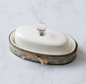 Butter Dish with Galvanized Caddy