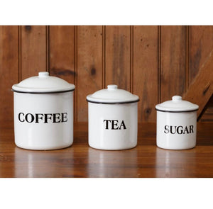 Black Rim Enamelware Canister Set