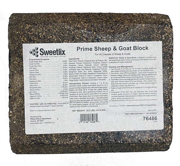 Sweetlix Prime Sheep & Goat Pressed Block, 33lb