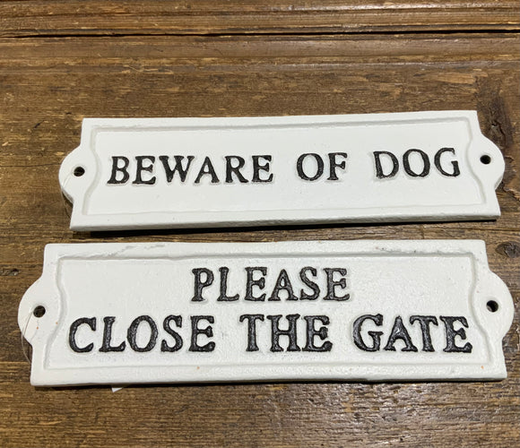 Cast Iron Gate Sign