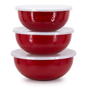 Red Design Enamelware