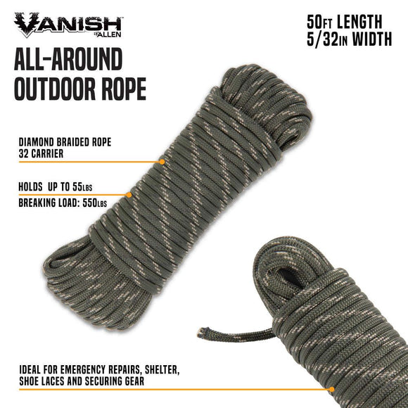 Allen Diamond Braided Rope, 50 ft.