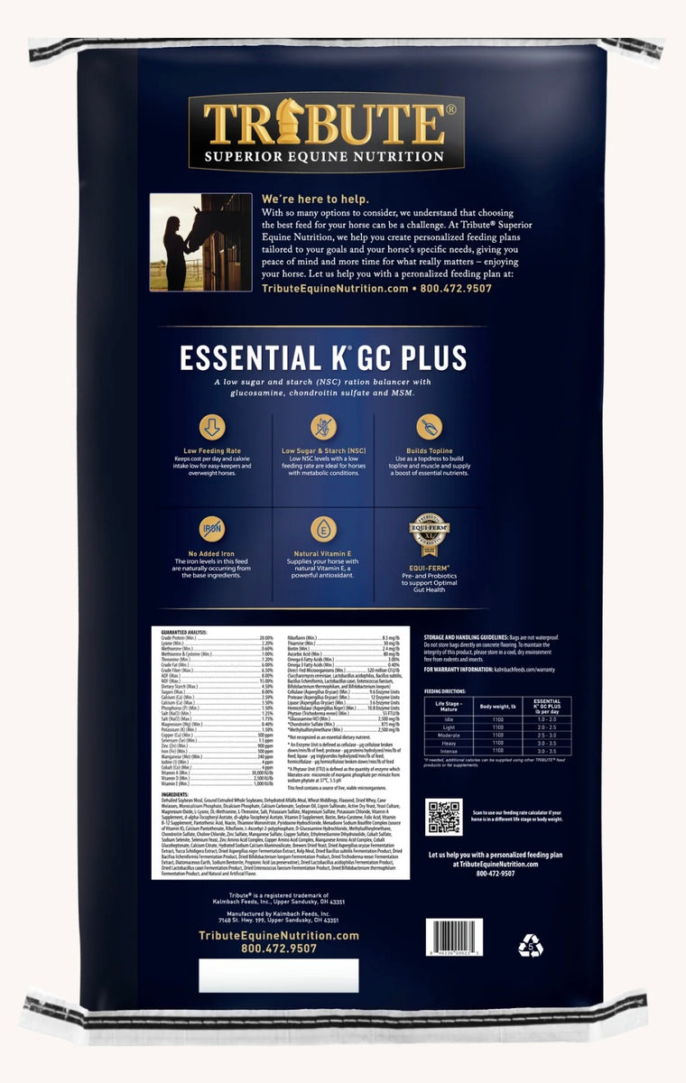 Tribute Essential K GC Plus Pellet, 50lb – G&DFarms
