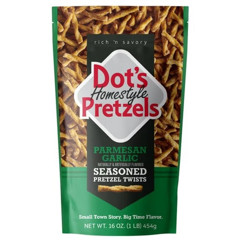 Dot’s Homestyle Pretzels, Parmesan Garlic Seasoned, 16oz