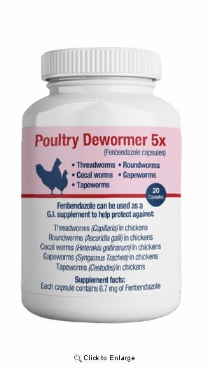 Poultry Dewormer 5x Supplement, 20ct