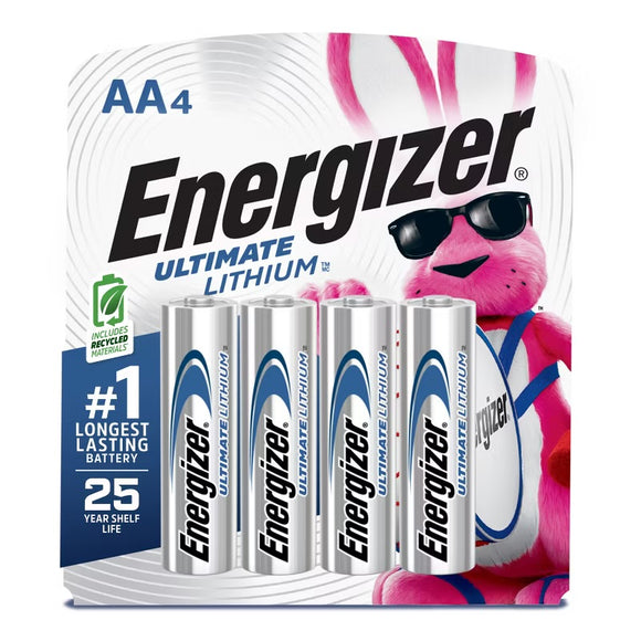 Energizer Ultimate Lithium Batteries AA, 4pk