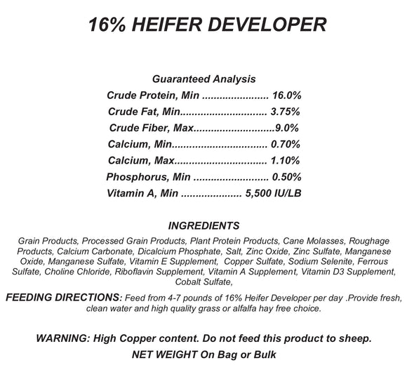 Heifer Developer 16%, 50lb
