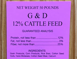 G&D Cattle Feed 12%, 50lb