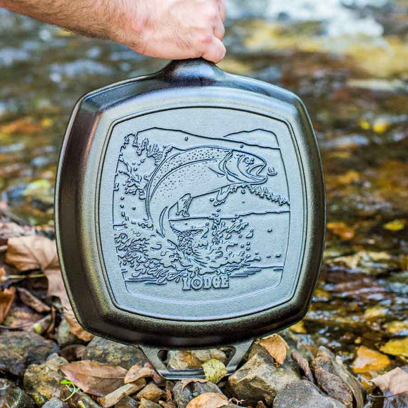 Lodge Cast Iron Fish Square Grill Pan