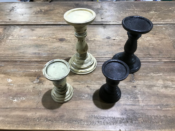 Lil' Primitive Pillar Candle Holders, Wooden
