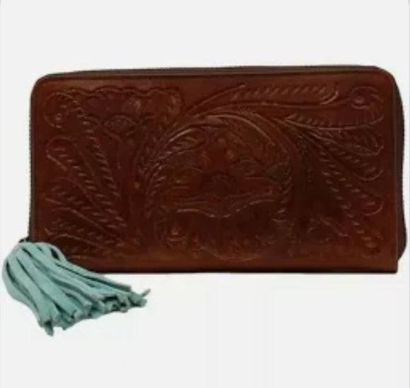 Ariat Claire Leather Tooled Clutch