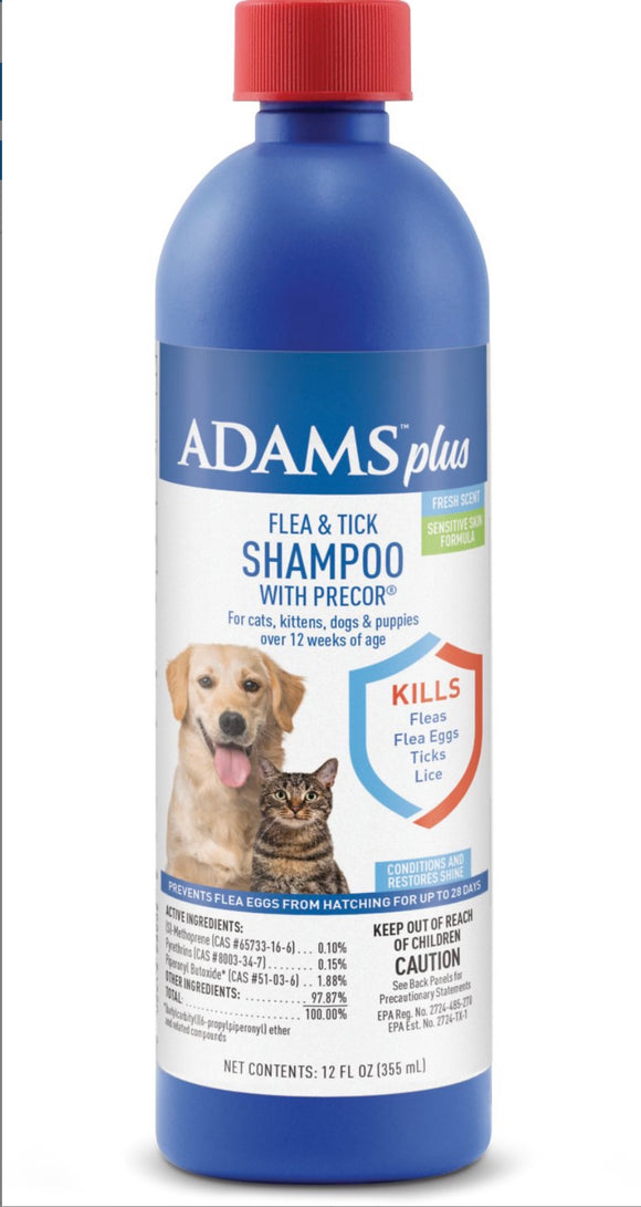 Adams Plus Flea & Tick Shampoo, 12oz