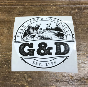 G&D Vinyl Sticker, 4" X 4"
