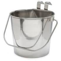 Flat Sided Stainless Steel Hook-On Pail