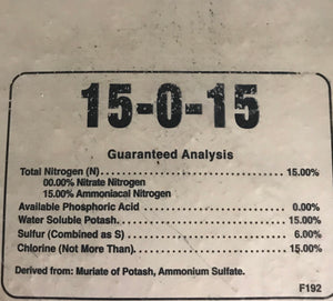 FERTILIZER 15-0-15, 50lb