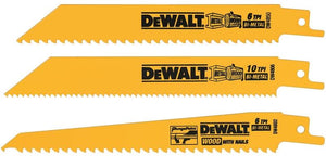 DeWALT Bi-Metal Reciprocating Saw Blade Set, 3pc