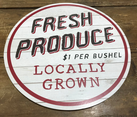 Fresh Produce Sign, Wood