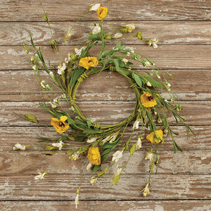 Wreath, Yellow Floral, 18"