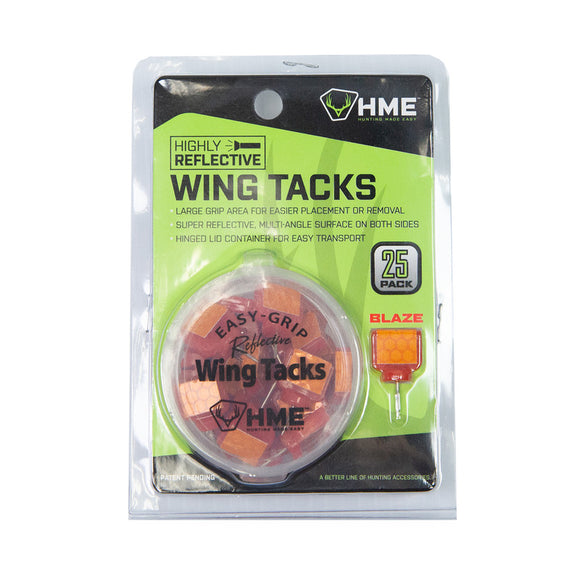 HME Reflective Wing Tack, Orange, 25pk