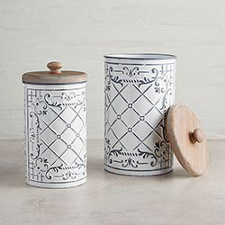 Canister, Farmhouse White Metal