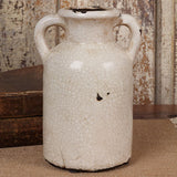 Aged Cream Jar with Handles