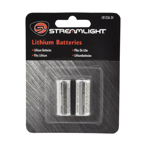 Streamlight CR123A Lithium Batteries, 2 pack