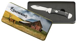 Browning Vintage Whitetail Folding Knife & Tin