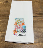 Kitchen Towel, Charming Floral Filled State